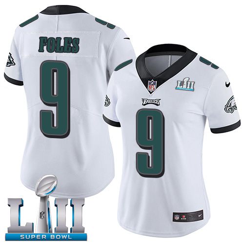 Women Philadelphia Eagles #9 Foles White Limited 2018 Super Bowl NFL Jerseys->women nfl jersey->Women Jersey